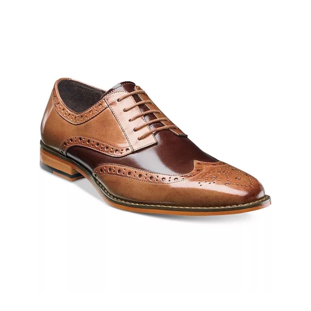 Stacy Adams Tinsley Wingtip Oxford Mens Shoes Lace Up Tan Multi 25092-238 NEW‎